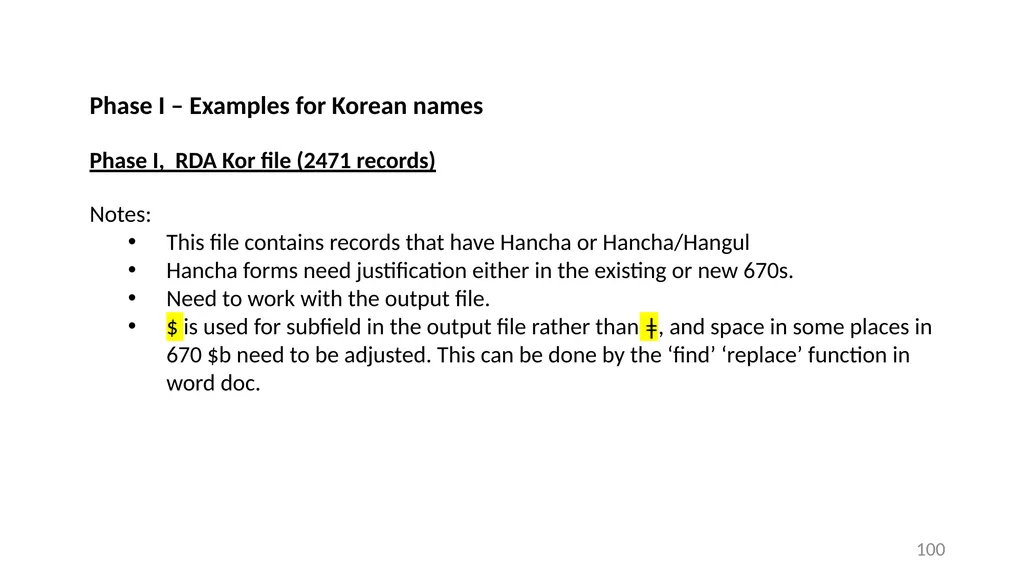 CJK NACO Project NACO CJK Funnel References - slide 100 of 119