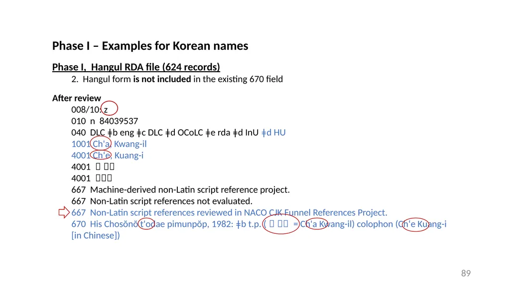 CJK NACO Project NACO CJK Funnel References - slide 89 of 119