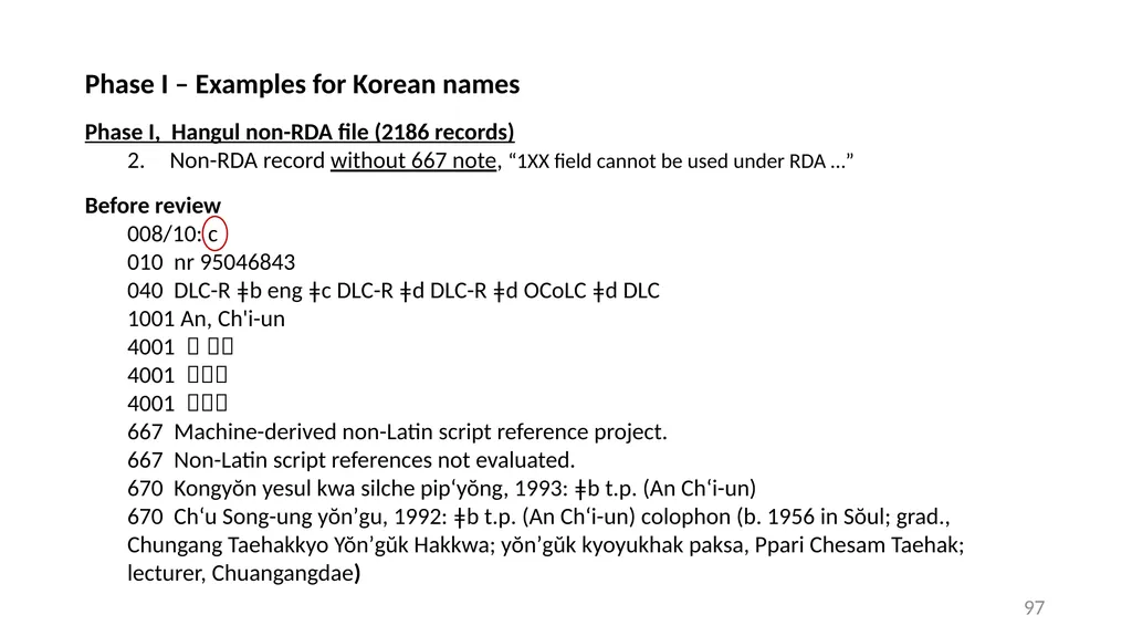 CJK NACO Project NACO CJK Funnel References - slide 97 of 119