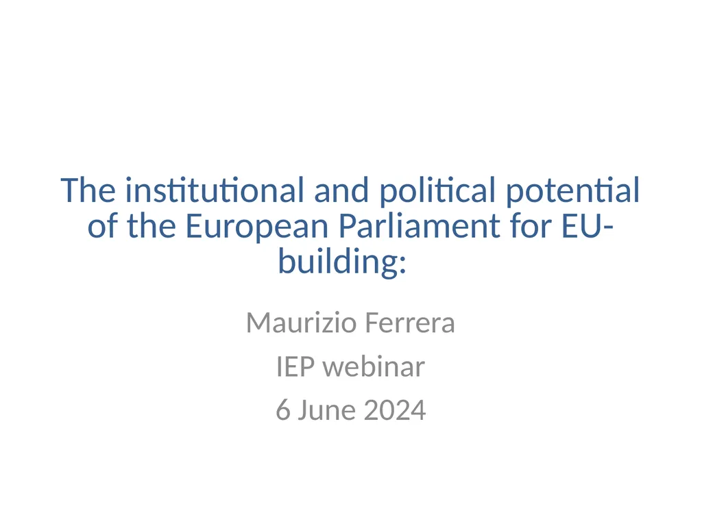 The institutional and political potential of the