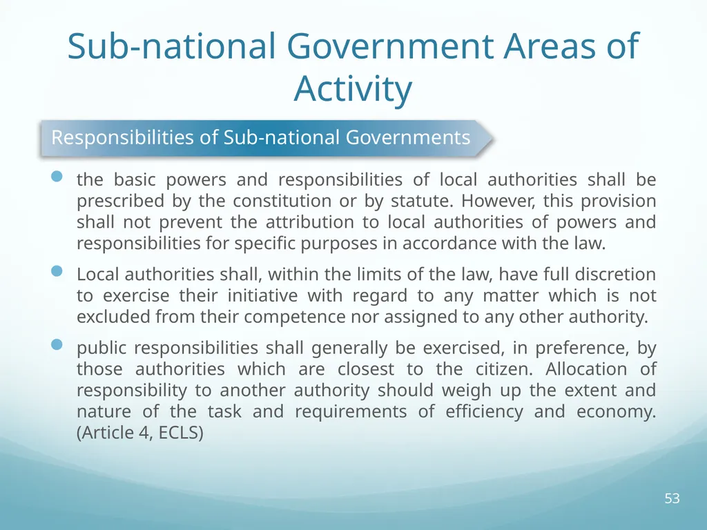 Local Self-Government and Fiscal Decentralisation - slide 53 of 105