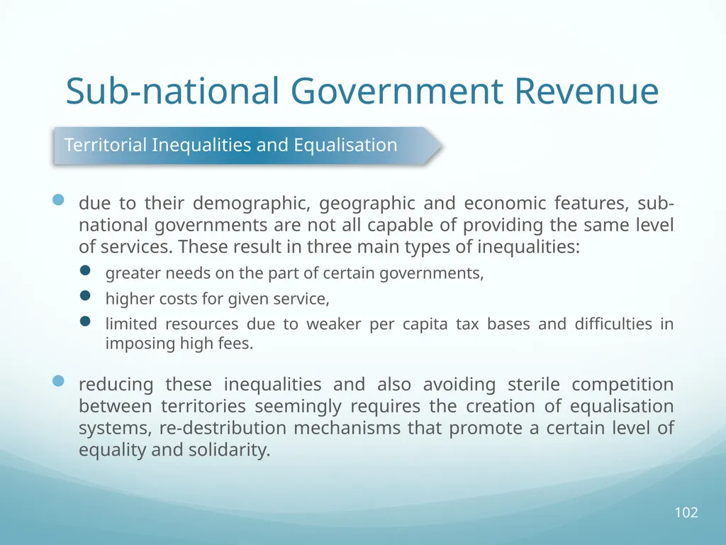 Local Self-Government and Fiscal Decentralisation - slide 102 of 105
