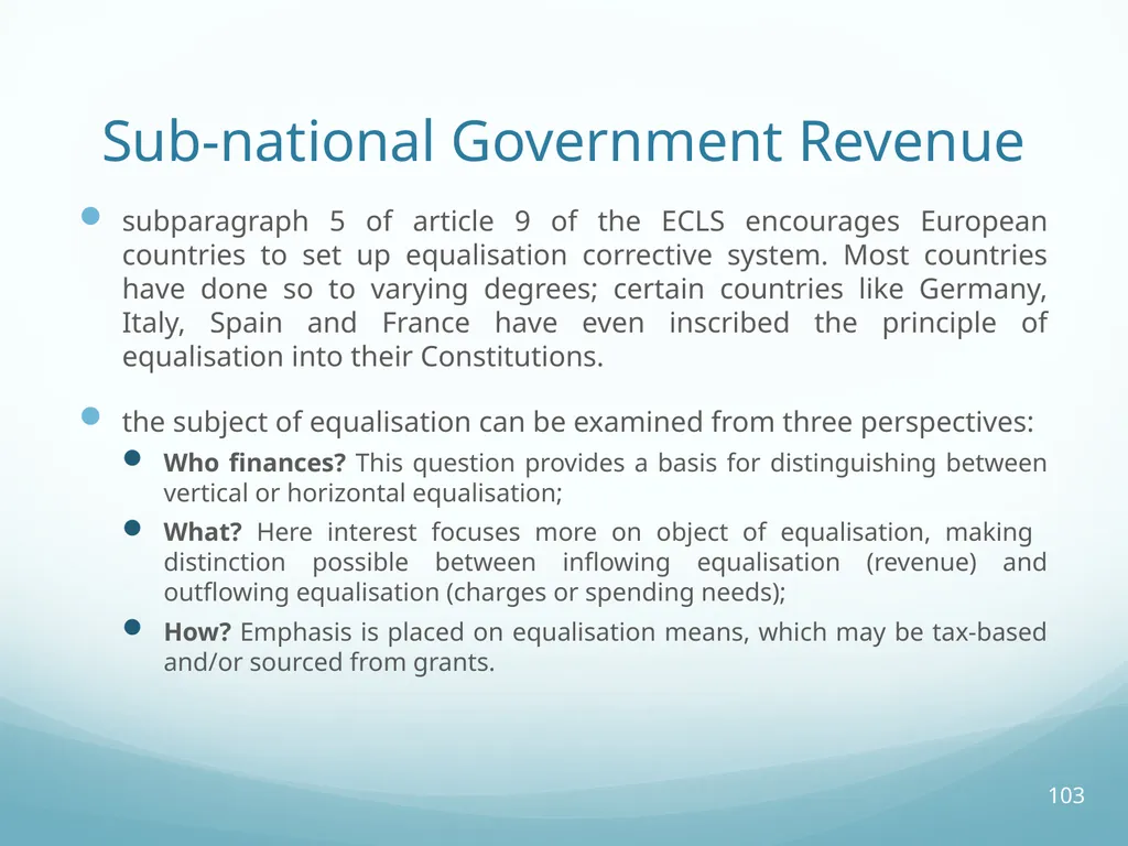 Local Self-Government and Fiscal Decentralisation - slide 103 of 105