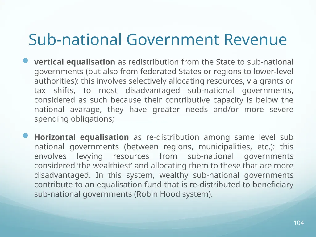 Local Self-Government and Fiscal Decentralisation - slide 104 of 105