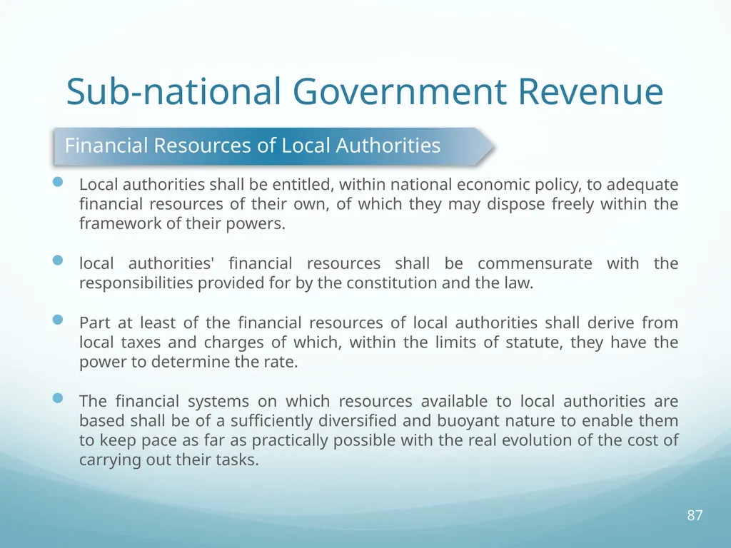 Local Self-Government and Fiscal Decentralisation - slide 87 of 105