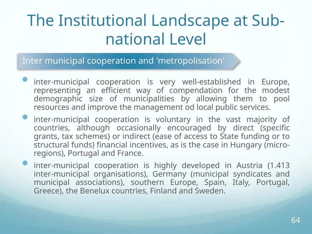 Local Self-Government and Fiscal Decentralisation - slide 64 of 105
