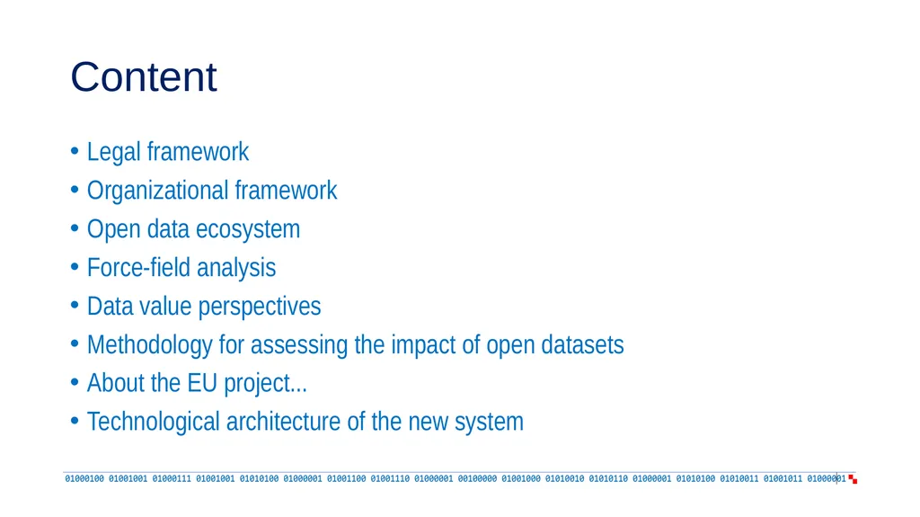 Reviewing the open data ecosystem developments in - slide 3 of 14