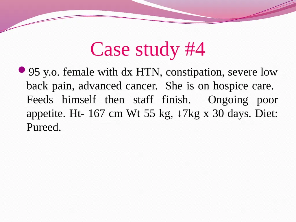 Examples for Nutrition Care Process Case study #1 - slide 11 of 19