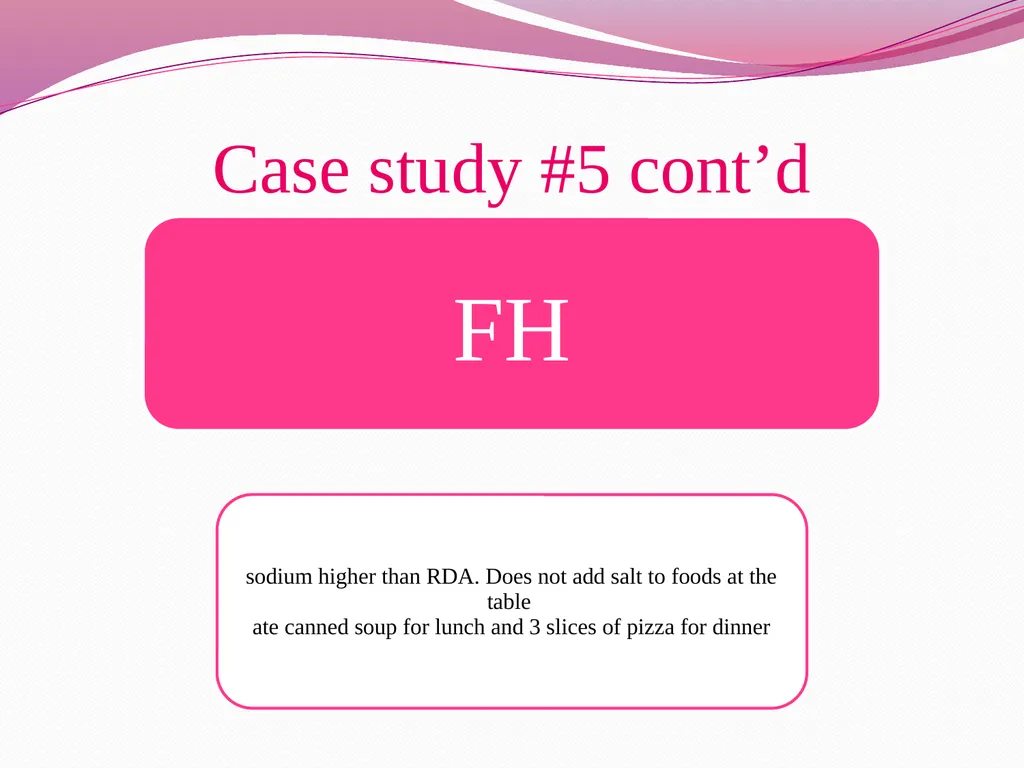Examples for Nutrition Care Process Case study #1 - slide 15 of 19