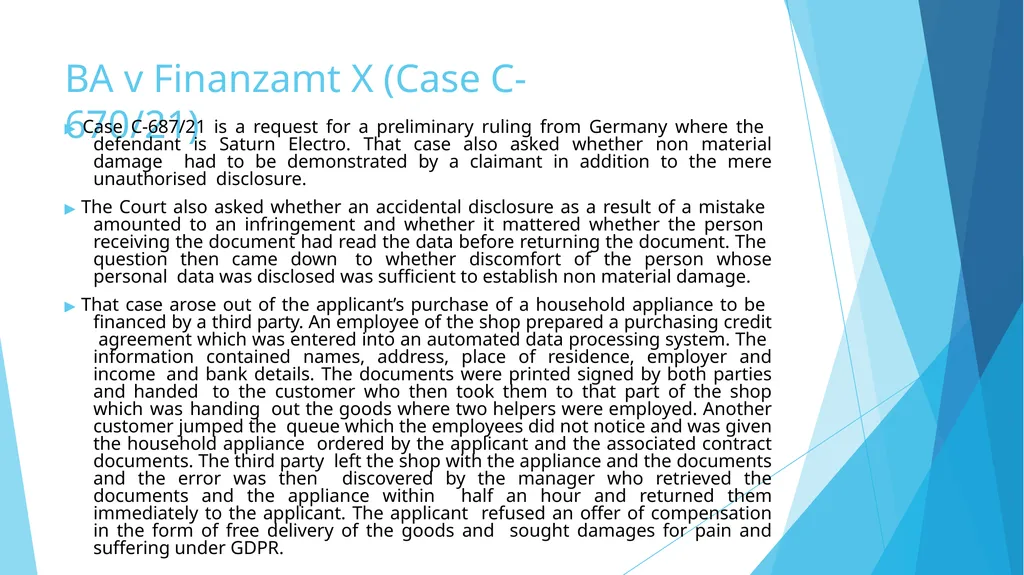GDPR compliance Judging cases at national level — - slide 10 of 17