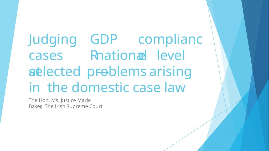 GDPR compliance Judging cases at national level — - slide 1 of 17