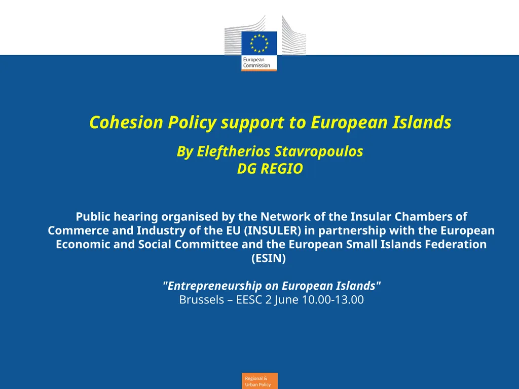 Cohesion Policy support to European Islands By