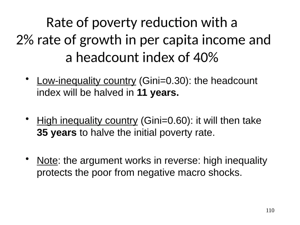 Part 3, Chapter 8 Growth, Inequality and Poverty - slide 110 of 133