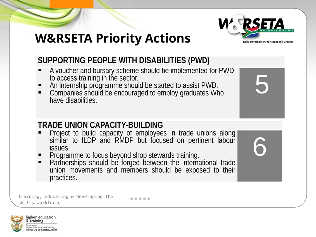SECTOR SKILLS PLANNING WORKSHOP Sector Skills Plan - slide 19 of 21
