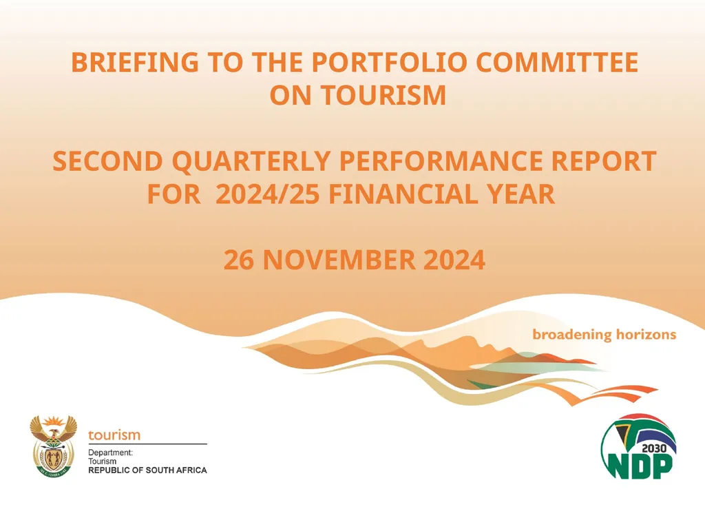 BRIEFING TO THE PORTFOLIO COMMITTEE ON TOURISM