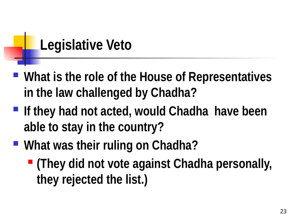 Chapter 2 1 The Delegation/Nondelegation Doctrine - slide 23 of 94