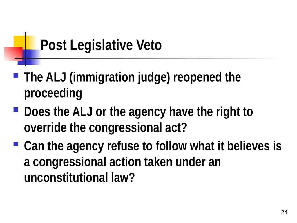 Chapter 2 1 The Delegation/Nondelegation Doctrine - slide 24 of 94