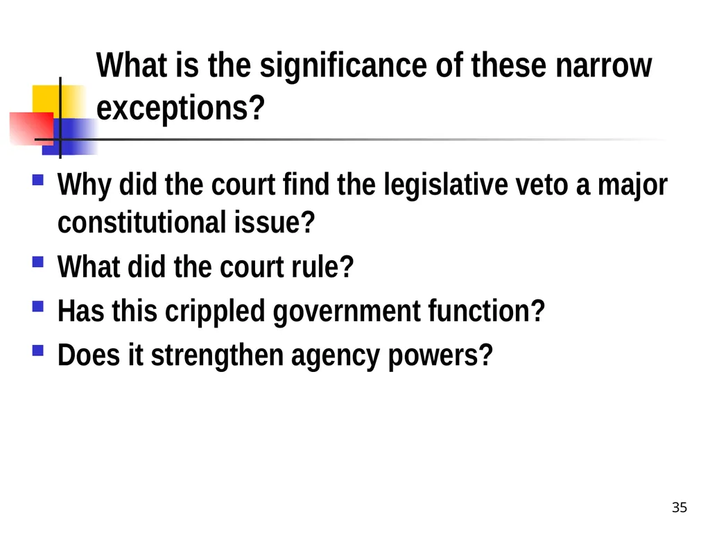 Chapter 2 1 The Delegation/Nondelegation Doctrine - slide 35 of 94