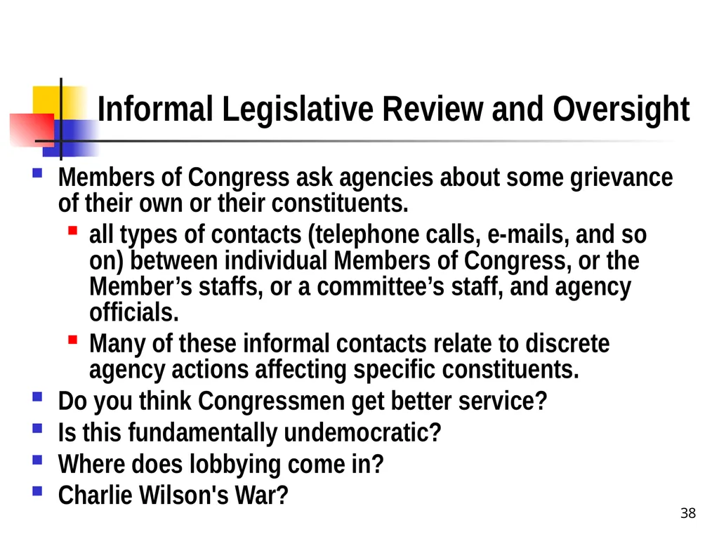 Chapter 2 1 The Delegation/Nondelegation Doctrine - slide 38 of 94