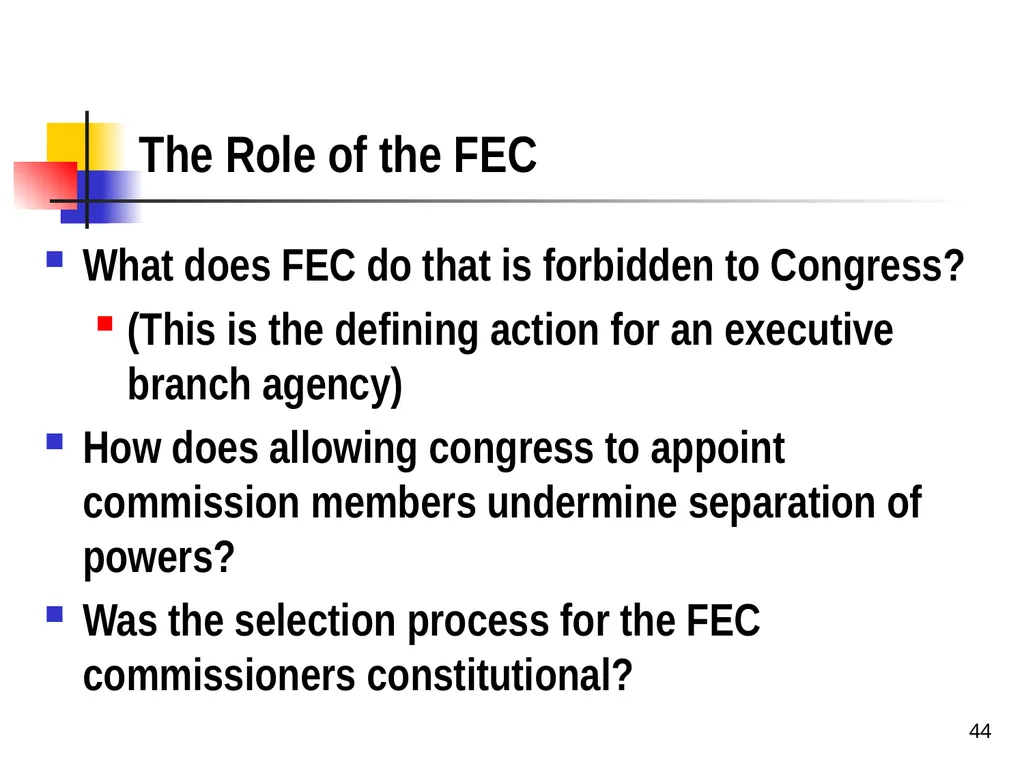 Chapter 2 1 The Delegation/Nondelegation Doctrine - slide 44 of 94