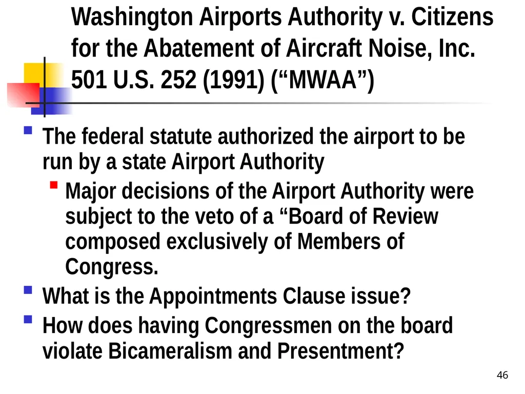 Chapter 2 1 The Delegation/Nondelegation Doctrine - slide 46 of 94