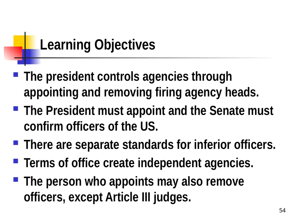 Chapter 2 1 The Delegation/Nondelegation Doctrine - slide 54 of 94