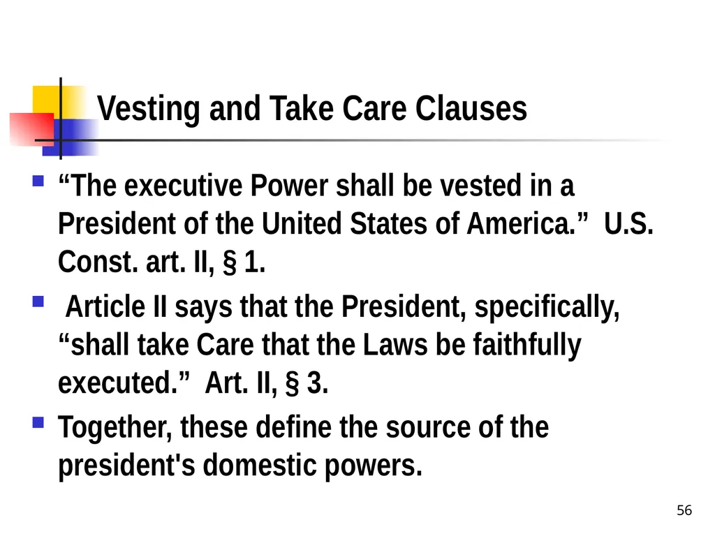 Chapter 2 1 The Delegation/Nondelegation Doctrine - slide 56 of 94