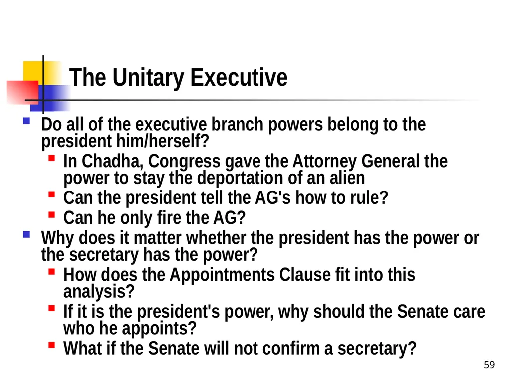 Chapter 2 1 The Delegation/Nondelegation Doctrine - slide 59 of 94