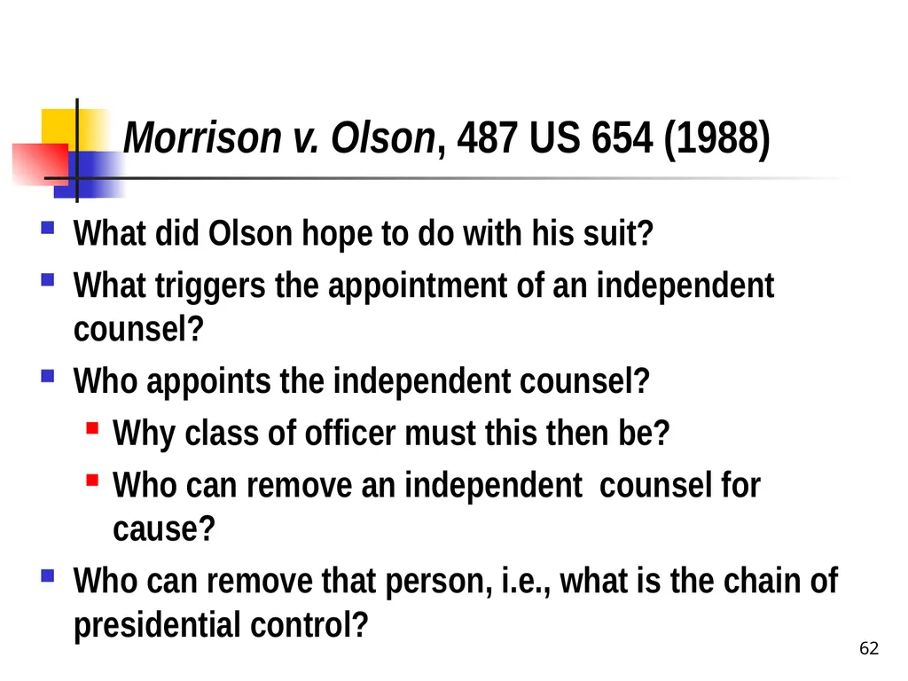 Chapter 2 1 The Delegation/Nondelegation Doctrine - slide 62 of 94