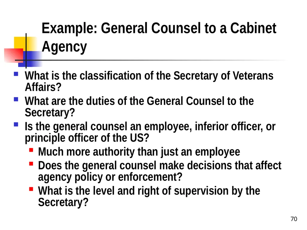 Chapter 2 1 The Delegation/Nondelegation Doctrine - slide 70 of 94
