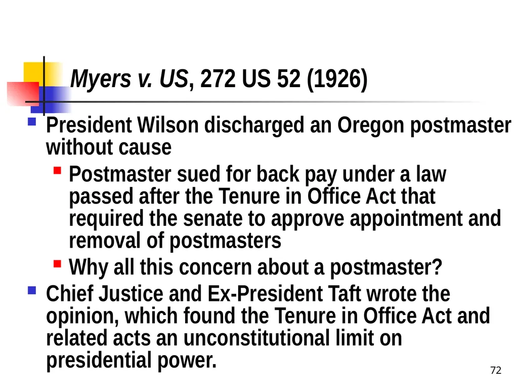 Chapter 2 1 The Delegation/Nondelegation Doctrine - slide 72 of 94