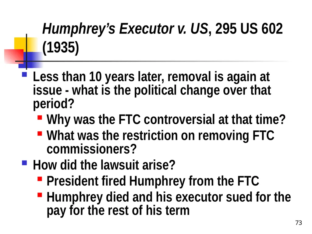 Chapter 2 1 The Delegation/Nondelegation Doctrine - slide 73 of 94
