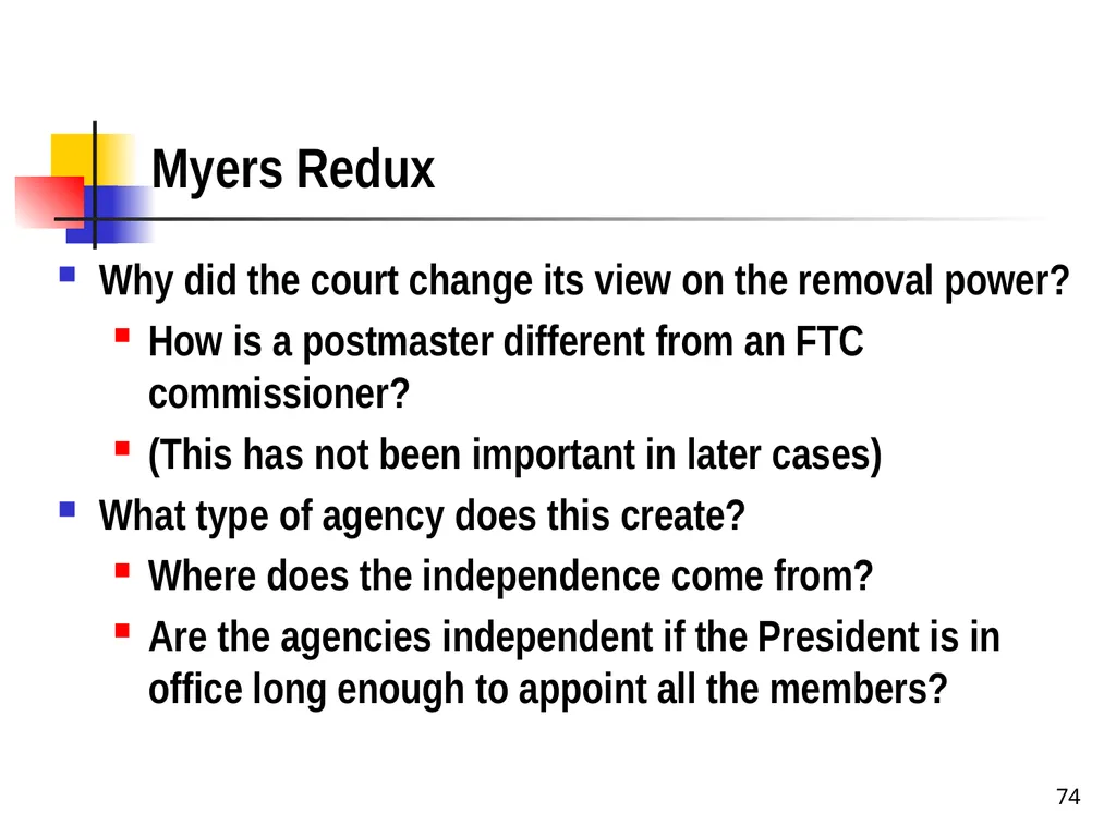 Chapter 2 1 The Delegation/Nondelegation Doctrine - slide 74 of 94