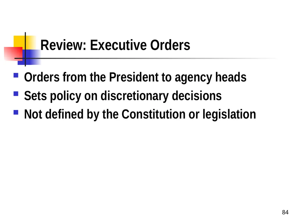 Chapter 2 1 The Delegation/Nondelegation Doctrine - slide 84 of 94