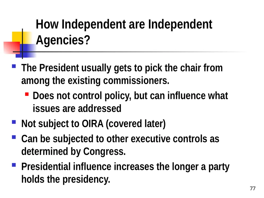 Chapter 2 1 The Delegation/Nondelegation Doctrine - slide 77 of 94
