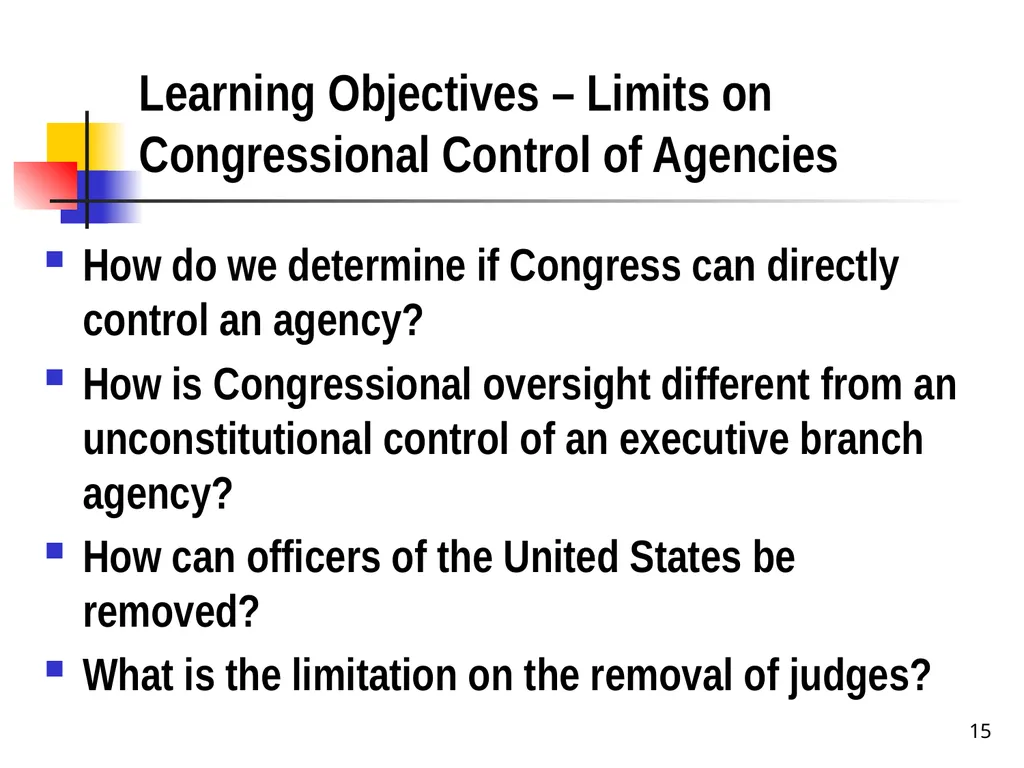 Chapter 2 1 The Delegation/Nondelegation Doctrine - slide 15 of 94