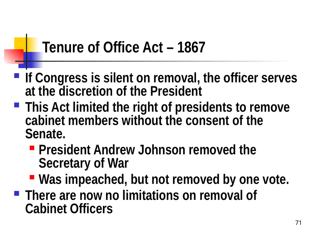 Chapter 2 1 The Delegation/Nondelegation Doctrine - slide 71 of 94