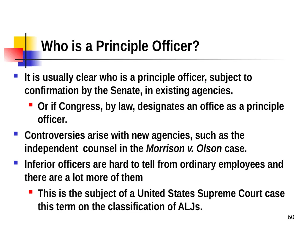 Chapter 2 1 The Delegation/Nondelegation Doctrine - slide 60 of 94