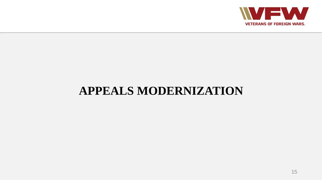 The Appeals Process & Hearings VFW Basic Training - slide 15 of 78