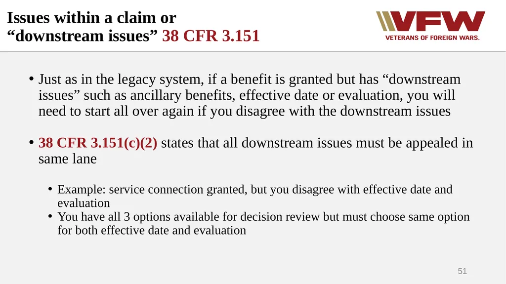 The Appeals Process & Hearings VFW Basic Training - slide 51 of 78