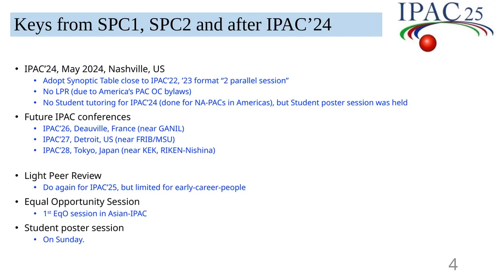 Review of Tasks for SPC3 Yoichi Sato (KEK/J-PARC), - slide 4 of 15