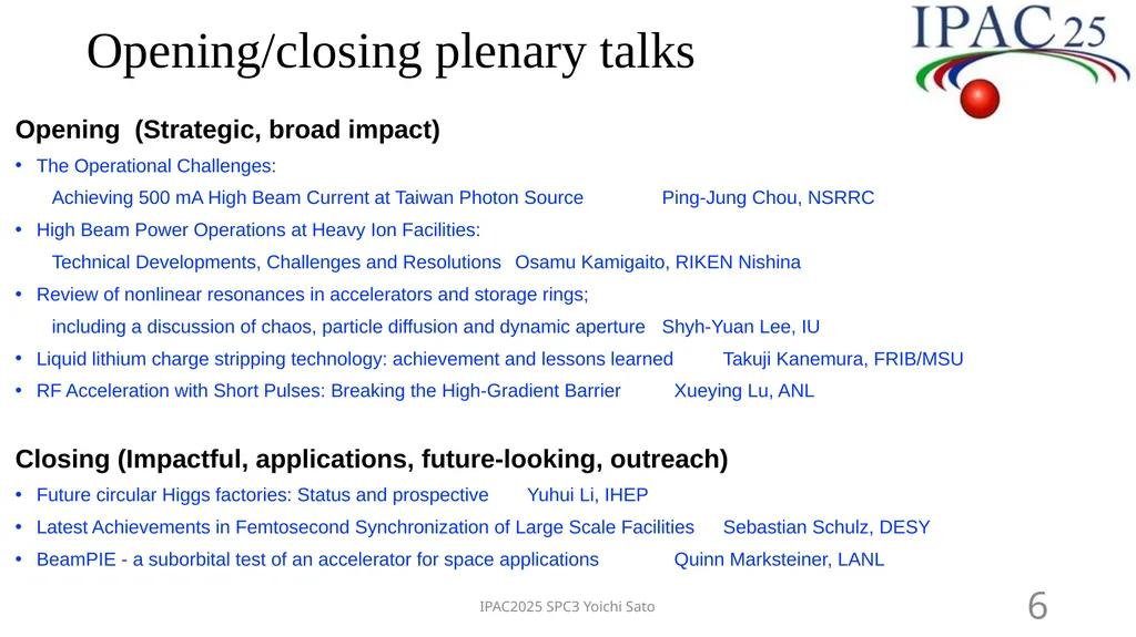 Review of Tasks for SPC3 Yoichi Sato (KEK/J-PARC), - slide 6 of 15
