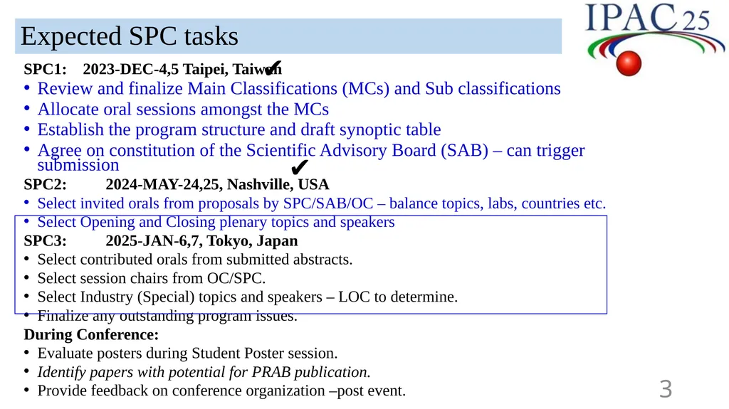 Review of Tasks for SPC3 Yoichi Sato (KEK/J-PARC), - slide 3 of 15