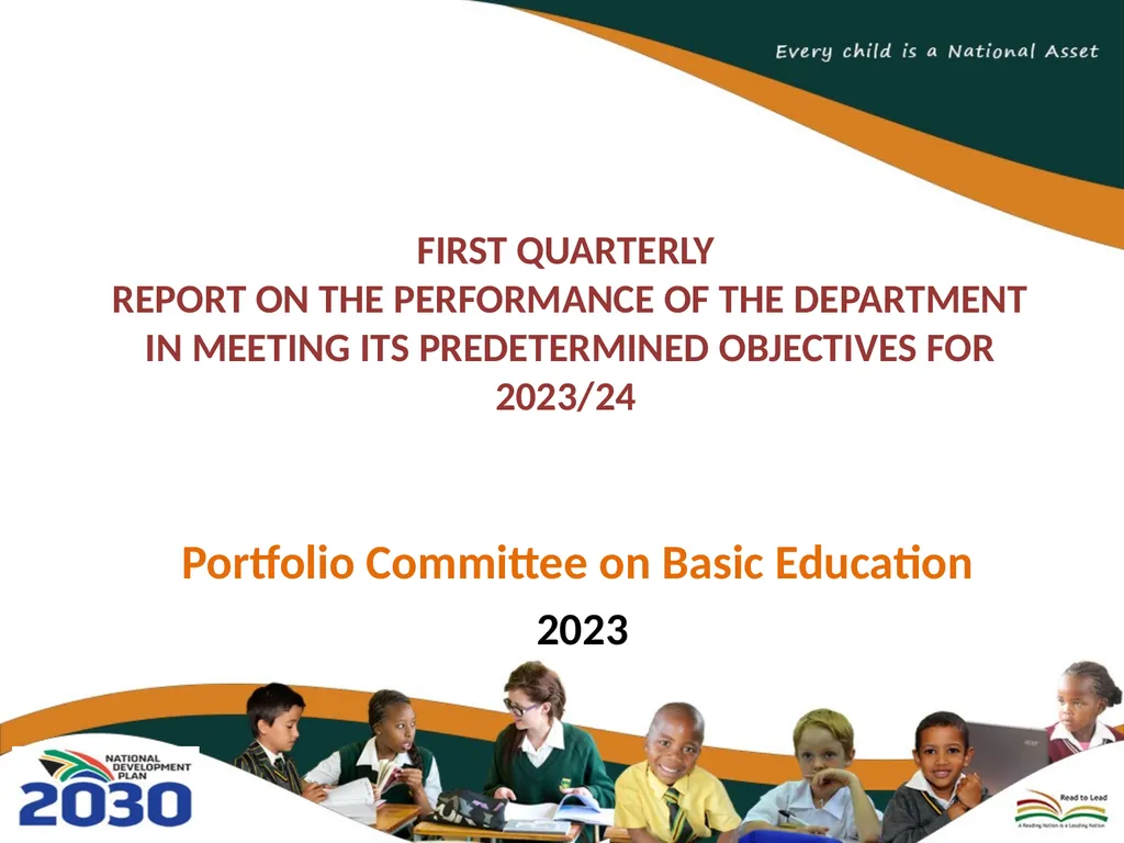 FIRST QUARTERLY REPORT ON THE PERFORMANCE OF THE