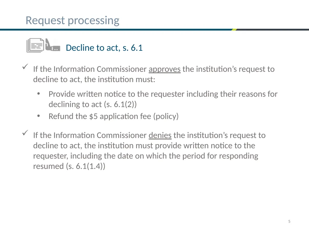 Bill C-58 – First things ATIP Practitioners need - slide 5 of 25