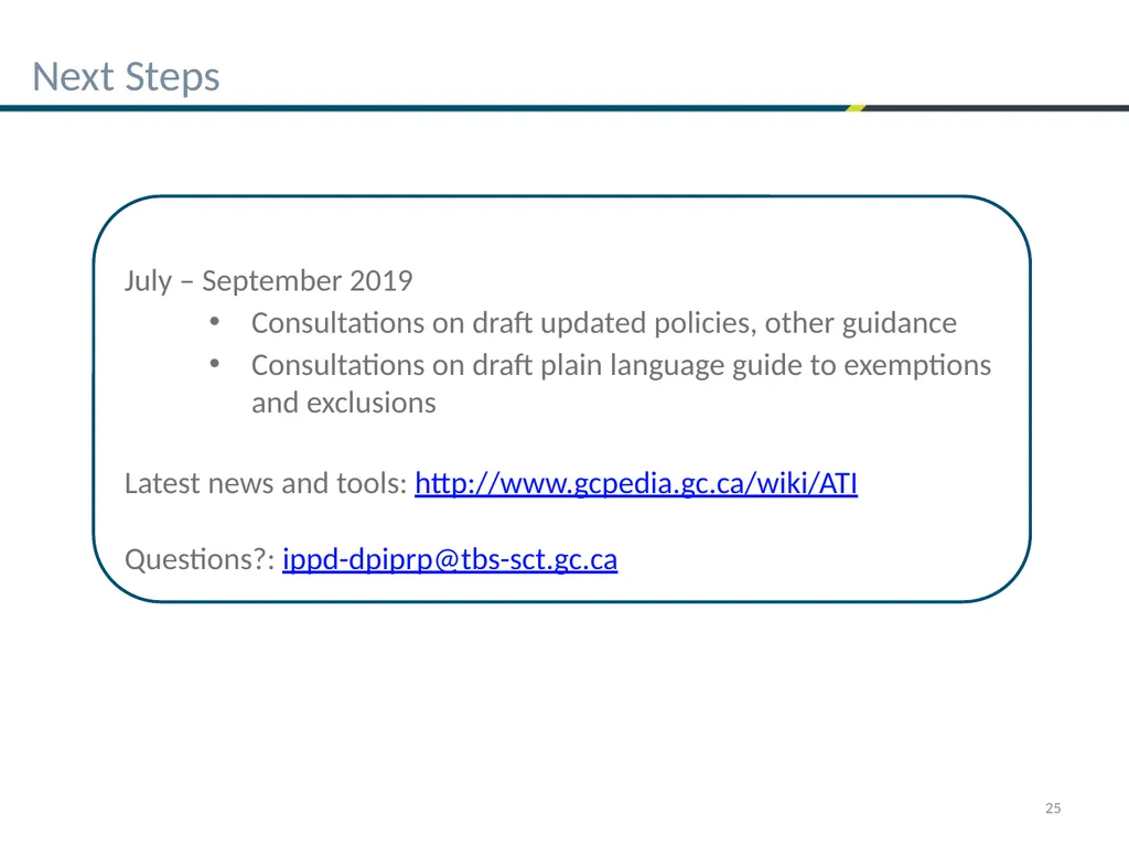 Bill C-58 – First things ATIP Practitioners need - slide 25 of 25