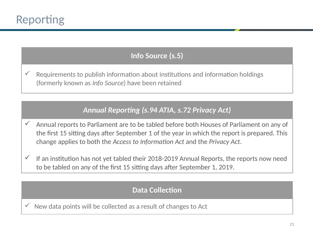 Bill C-58 – First things ATIP Practitioners need - slide 21 of 25