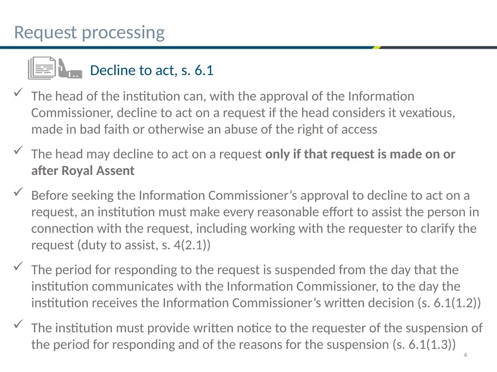 Bill C-58 – First things ATIP Practitioners need - slide 4 of 25