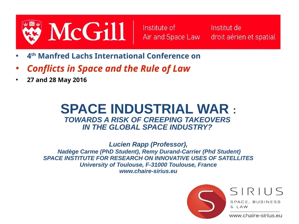 4th Manfred Lachs International Conference on