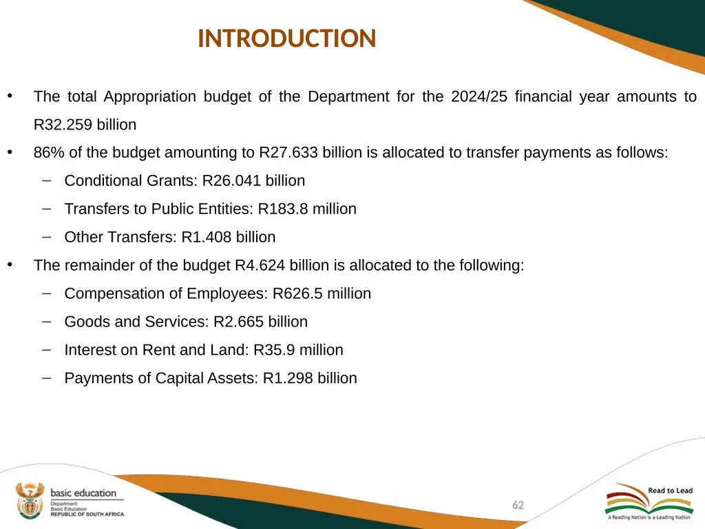 THIRD QUARTERLY REPORT ON THE PERFORMANCE OF THE - slide 62 of 103